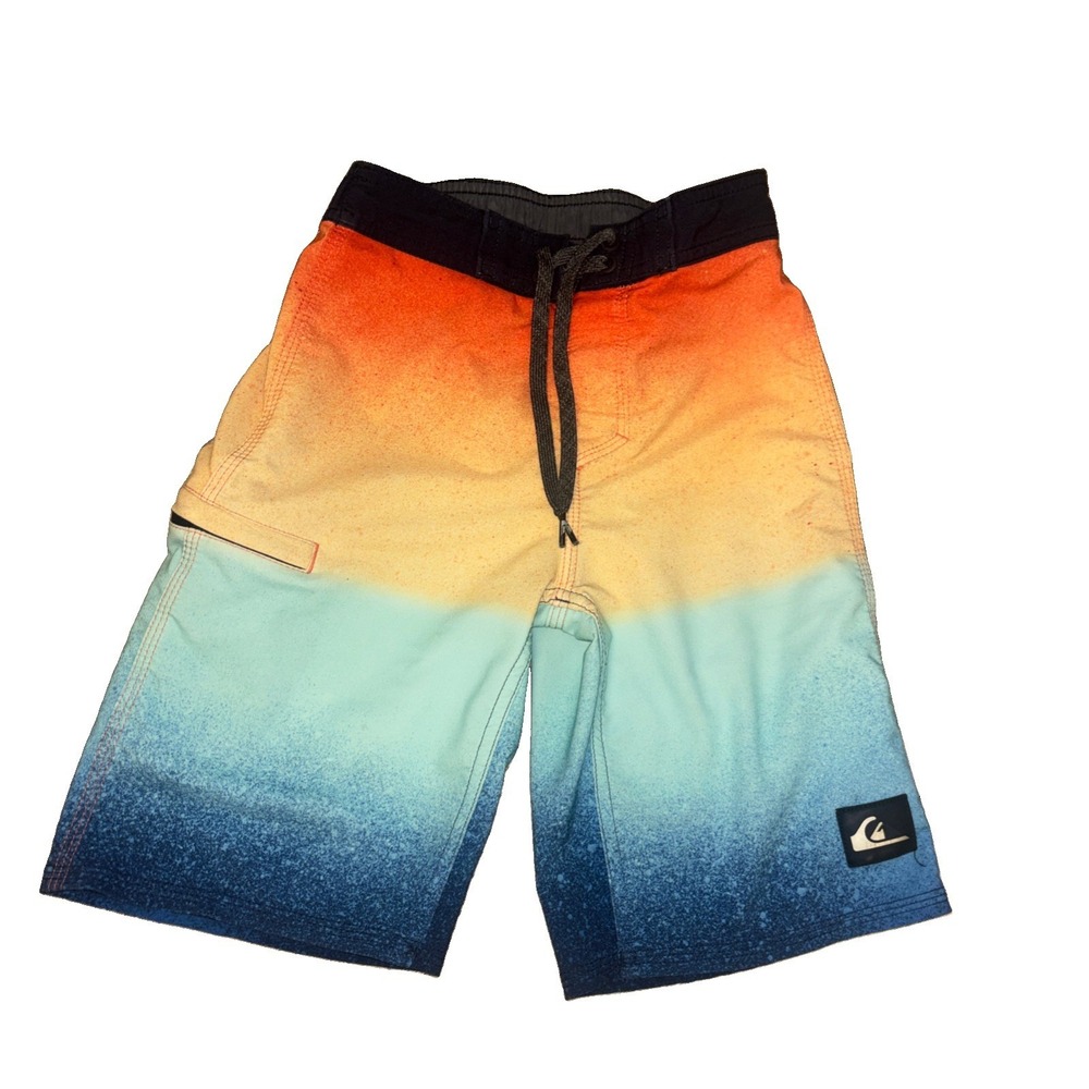 Quiksilver L52620 Kids Surfsilk Boys Board Shorts Size 7 Small Zip Pocket  Beach